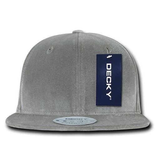 Decky Velvet Snapbacks Flat Bill 6 Panel Baseball Hats Caps Unisex-Black-