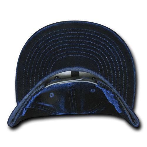 Decky Velvet Snapbacks Flat Bill 6 Panel Baseball Hats Caps Unisex-Black-