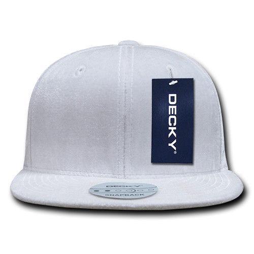 Decky Velvet Snapbacks Flat Bill 6 Panel Baseball Hats Caps Unisex-Black-