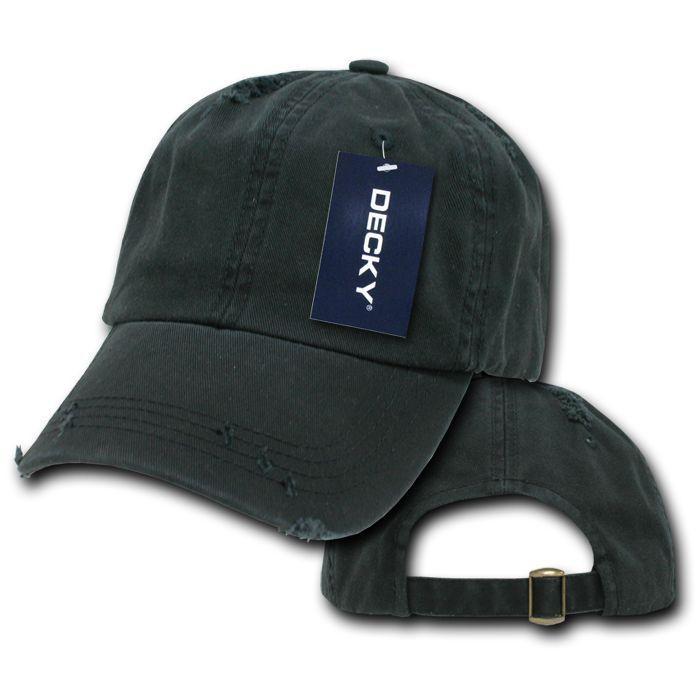Decky Vintage Frayed Washed Vintage Worn Old Look Polo 6 Panel Dad Hats Caps-MANGO-