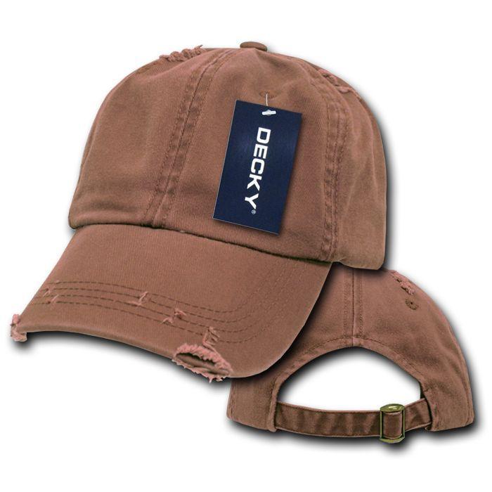 Decky Vintage Frayed Washed Vintage Worn Old Look Polo 6 Panel Dad Hats Caps-MANGO-