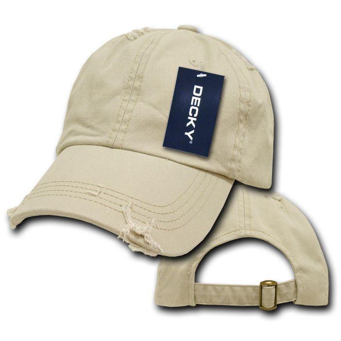 Decky Vintage Frayed Washed Vintage Worn Old Look Polo 6 Panel Dad Hats Caps-MANGO-