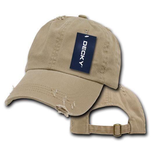 Decky Vintage Frayed Washed Vintage Worn Old Look Polo 6 Panel Dad Hats Caps-MANGO-