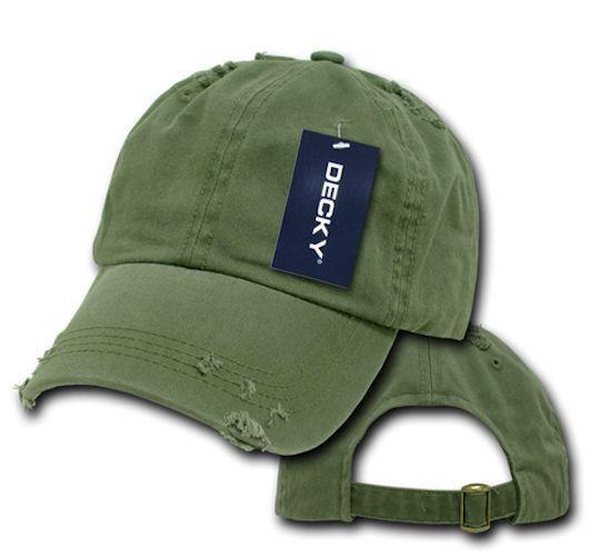 Decky Vintage Frayed Washed Vintage Worn Old Look Polo 6 Panel Dad Hats Caps-MANGO-