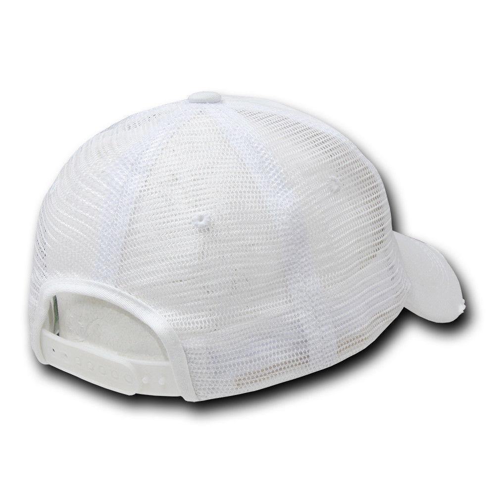 Decky Vintage Ripped Mesh Washed 6 Panel Cotton Pre-Curved Trucker Caps Hats-110 - Black-
