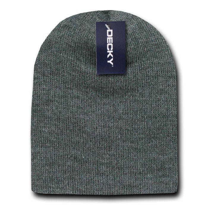 Decky Warm Winter Beanies Uncuffed Short Knit Ski Snowboard Caps Hats Unisex-KCS-Heather Charcoal-
