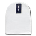 Decky Winter Warm Beanies Short Knitted Skull Ski Caps Hats Unisex-White-