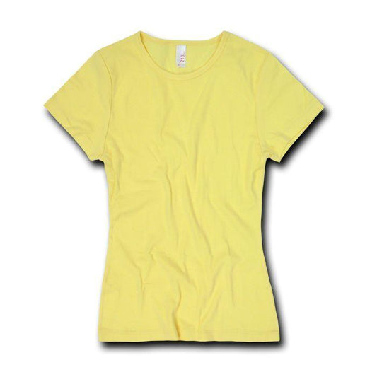 Decky Women'S Women 30S Baby Rib Crew Neck Slim Fit Tank Shirts-Banana-Small-