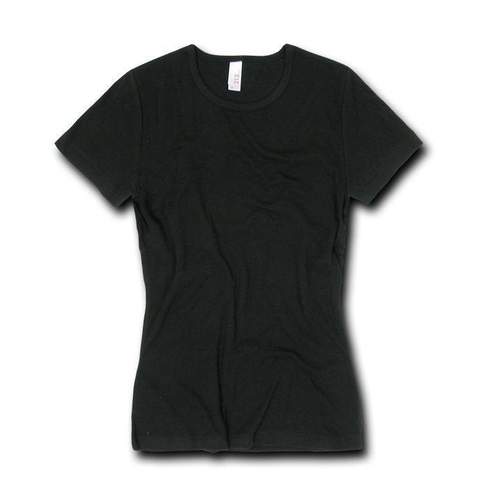 Decky Women'S Women 30S Baby Rib Crew Neck Slim Fit Tank Shirts-Black-Small-
