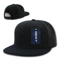 Decky Wool/Acrylic Melton Crown Snapback Two Tone 6 Panel Flat Bill Hats Caps-Charcoal / Black-