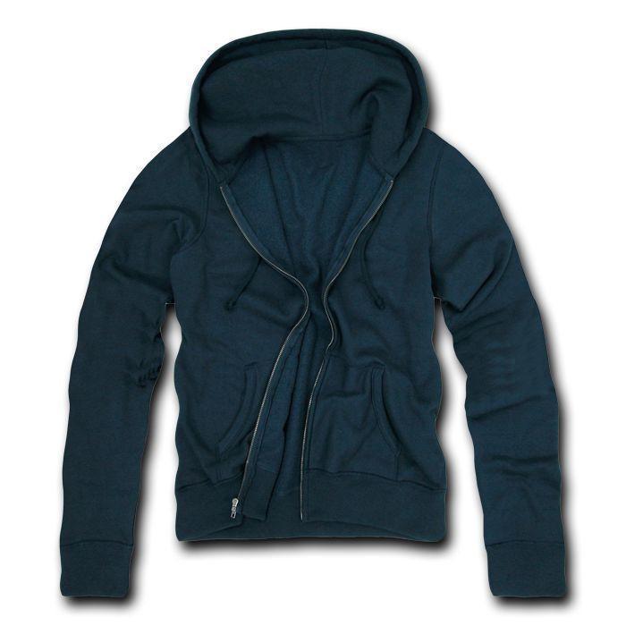 Decky Zip Up Hoody Hoodie Solid Sweatshirt Mens Women Unisex-Black-Small-