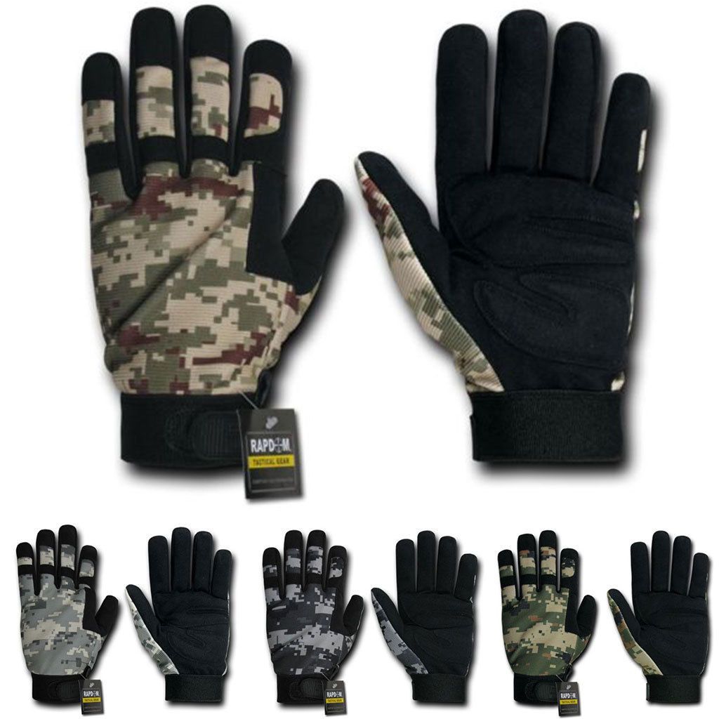 Digital Camo Camouflage Army Outdoor Tactical Hunting Gloves-Desert Digital-Small-