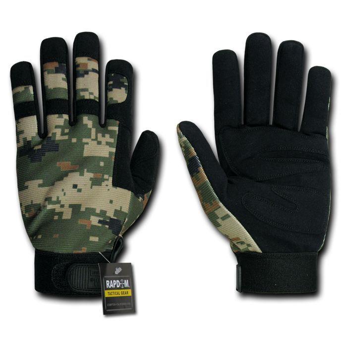 Digital Camo Camouflage Army Outdoor Tactical Hunting Gloves-Woodland Digital-Large-