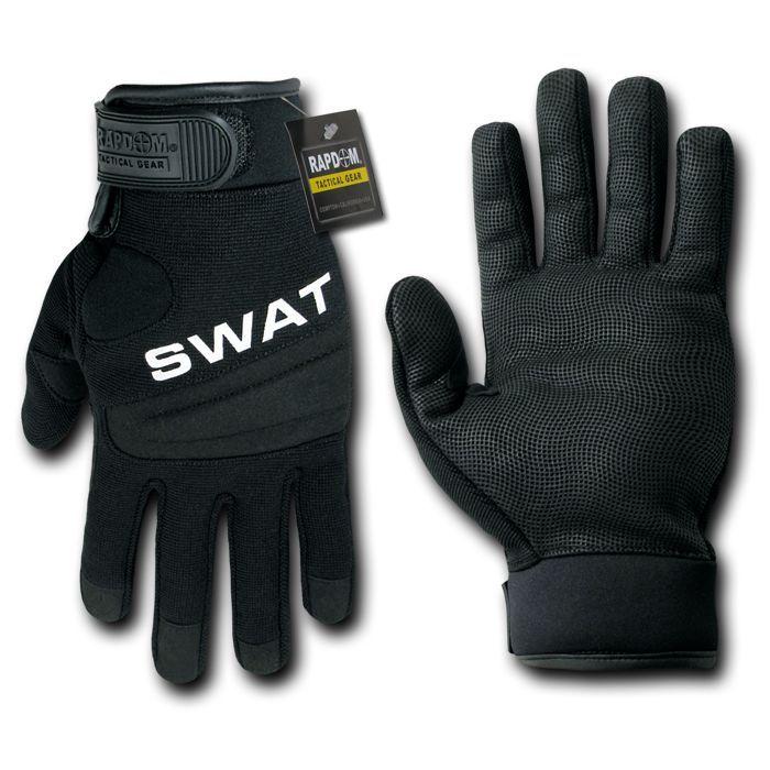 Digital Leather Police Policia Security Swat Tactical Hatch Gloves-Black-SWAT-Small-