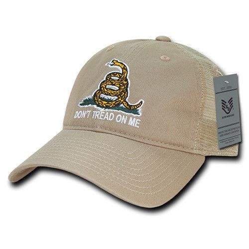 Don'T Tread On Me Gadsden Flag Patriotic USA Trucker Cotton Baseball Caps Hats-GAD-Black-