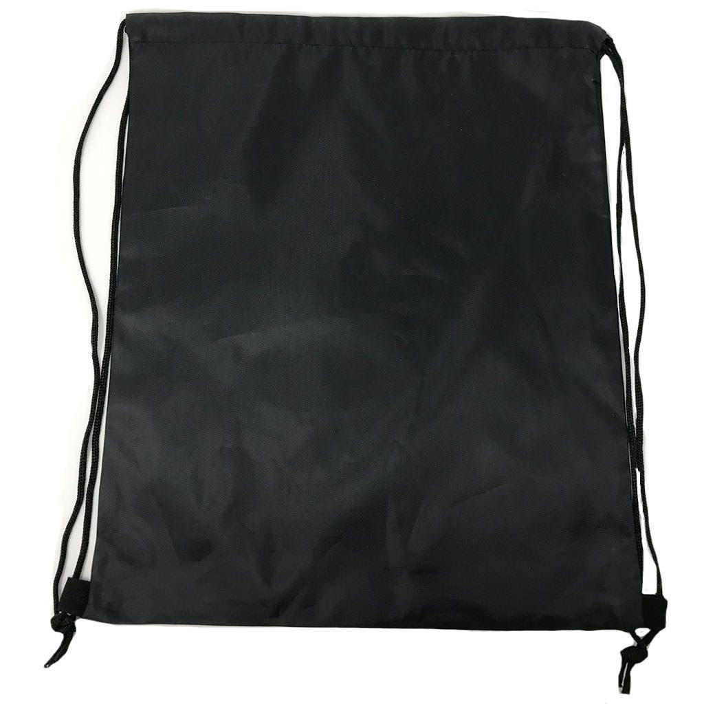 Drawstring Rucksack Sack Cinch Tote Storage Bag Sack For Gym Traveling Work School Adults Kids-Black-
