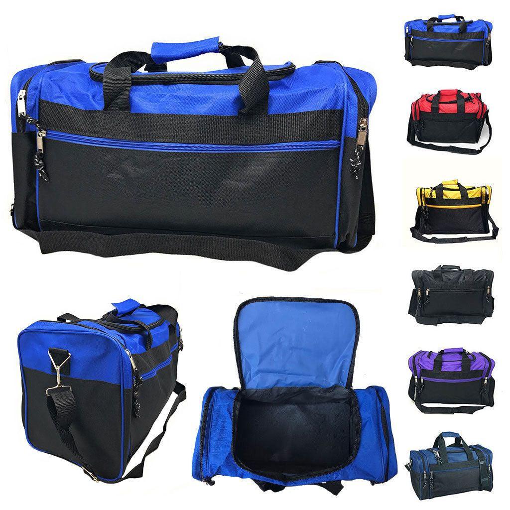 Duffle Bags Carry-on Travel Sports Luggage Shoulder Strap Gym 17 inch-BLACK-