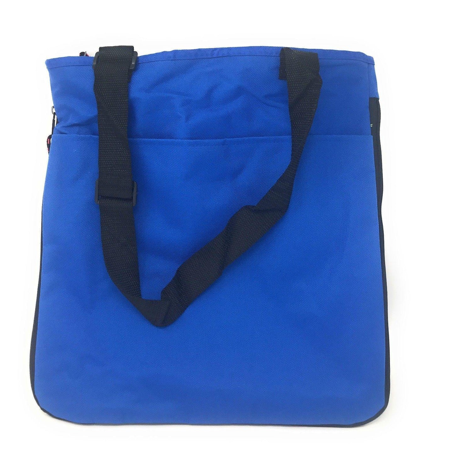 Expandable Zippered Reusable Grocery Shopping Tote Bags With Gusset 16inch-Royal-