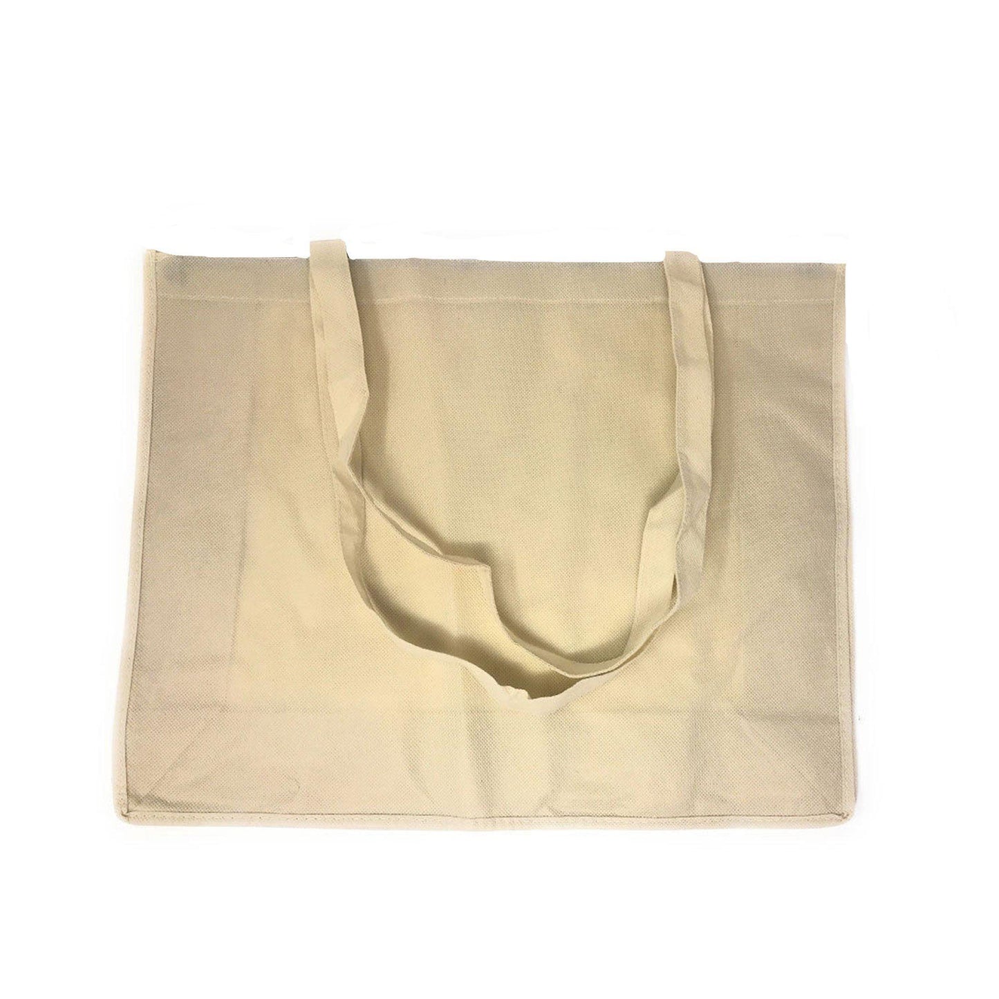 Large Reusable Grocery Shopping Tote Bag Bags Recycled Eco Friendly 20inch-Natural-