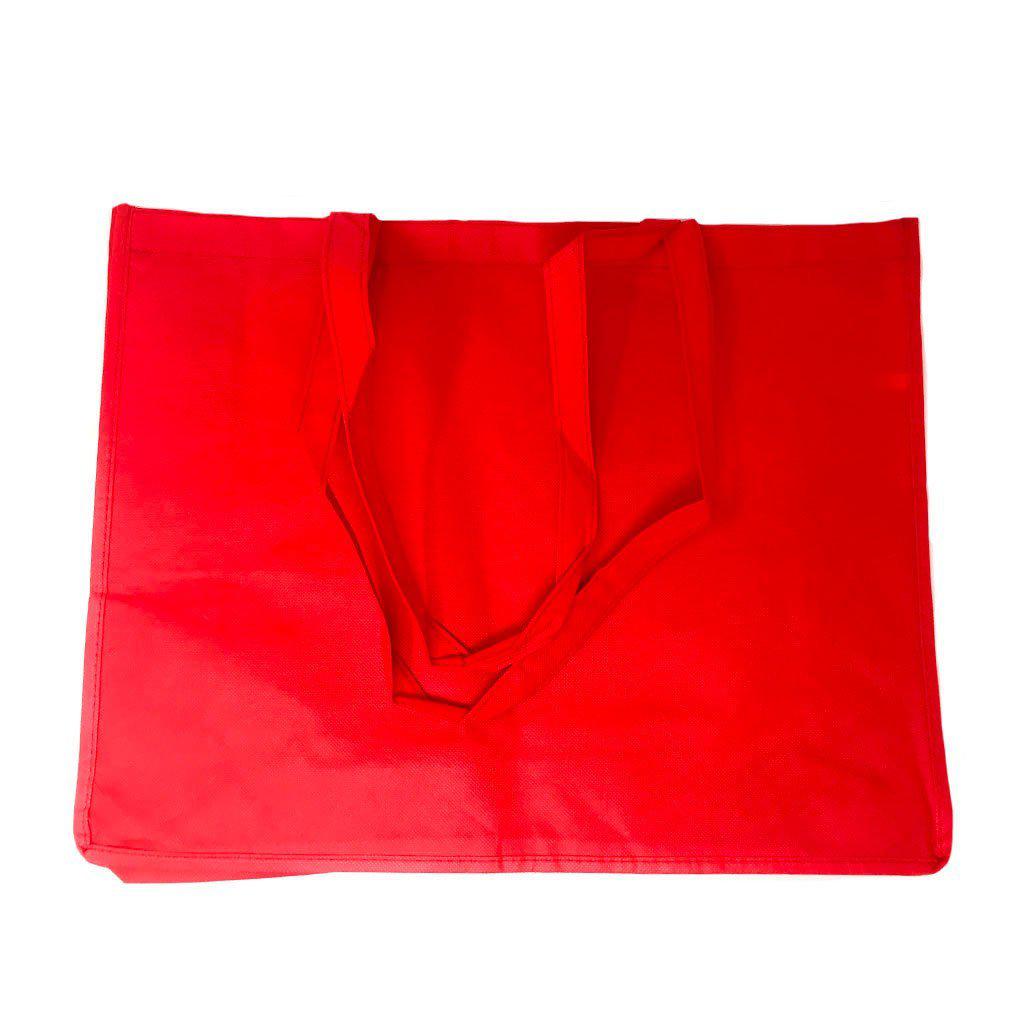 Large Reusable Grocery Shopping Tote Bag Bags Recycled Eco Friendly 20inch-Red-