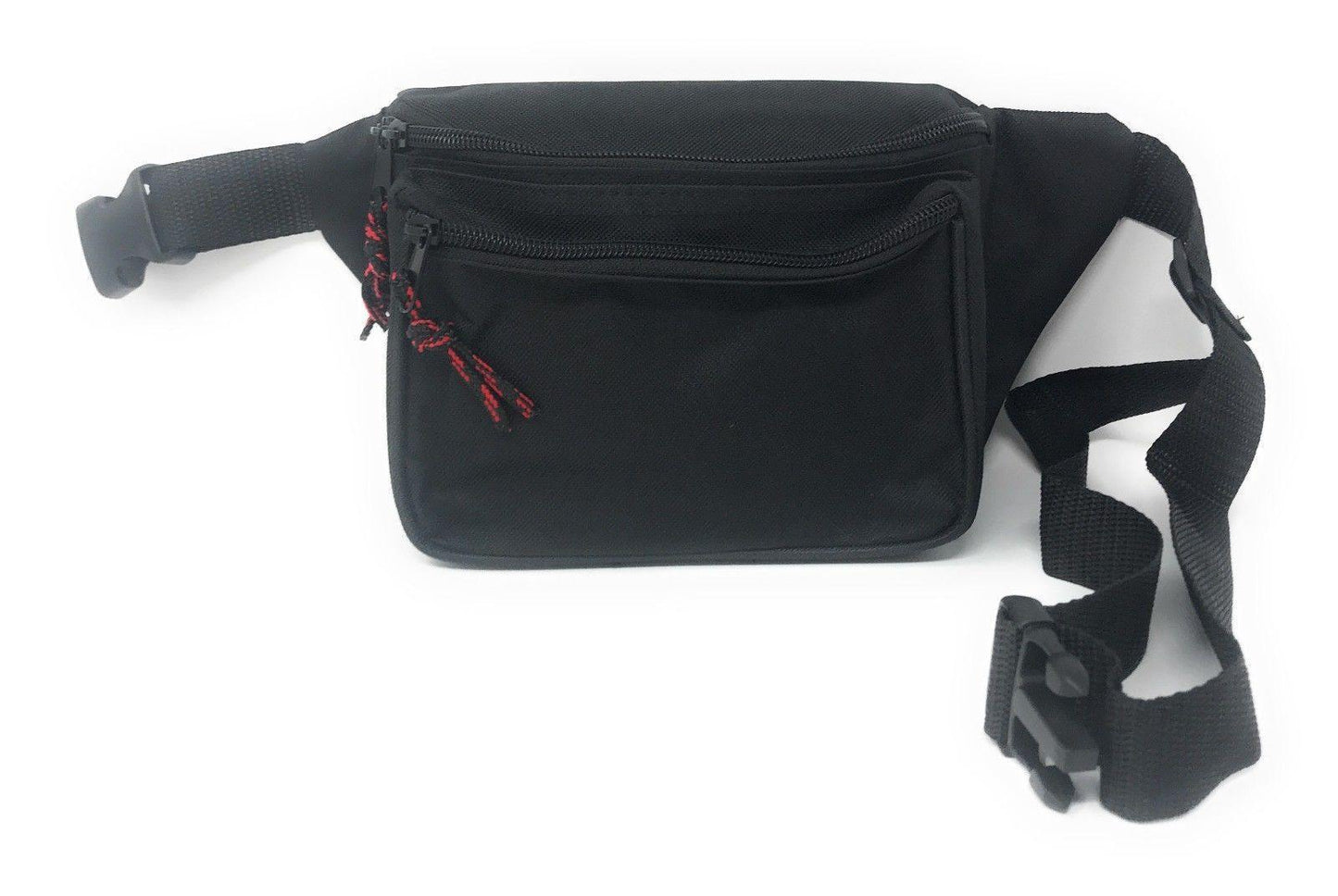 Casaba Fanny Pack Man Purse Travel Pouch Money Passport Holder Waist Bag 3 Pockets 42inch-BLACK-