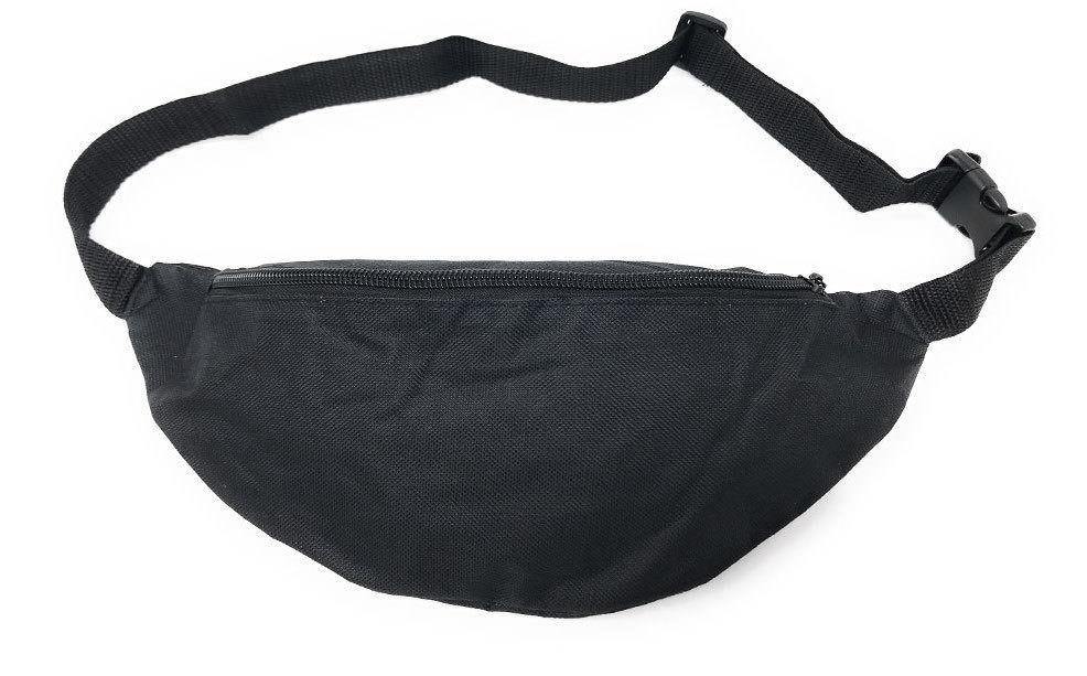 Fanny Pack Man Purse Travel Pouch Money Passport Id Holder Waist Bag 1 Pocket 42inch-BLACK-