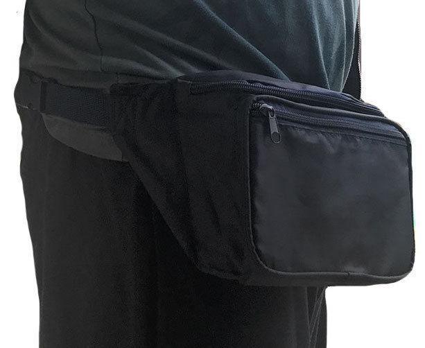 Fanny Pack Man Purse Travel Pouch Passport Id Money Holder Belt Bag 3 Pockets 42inch-BLACK-