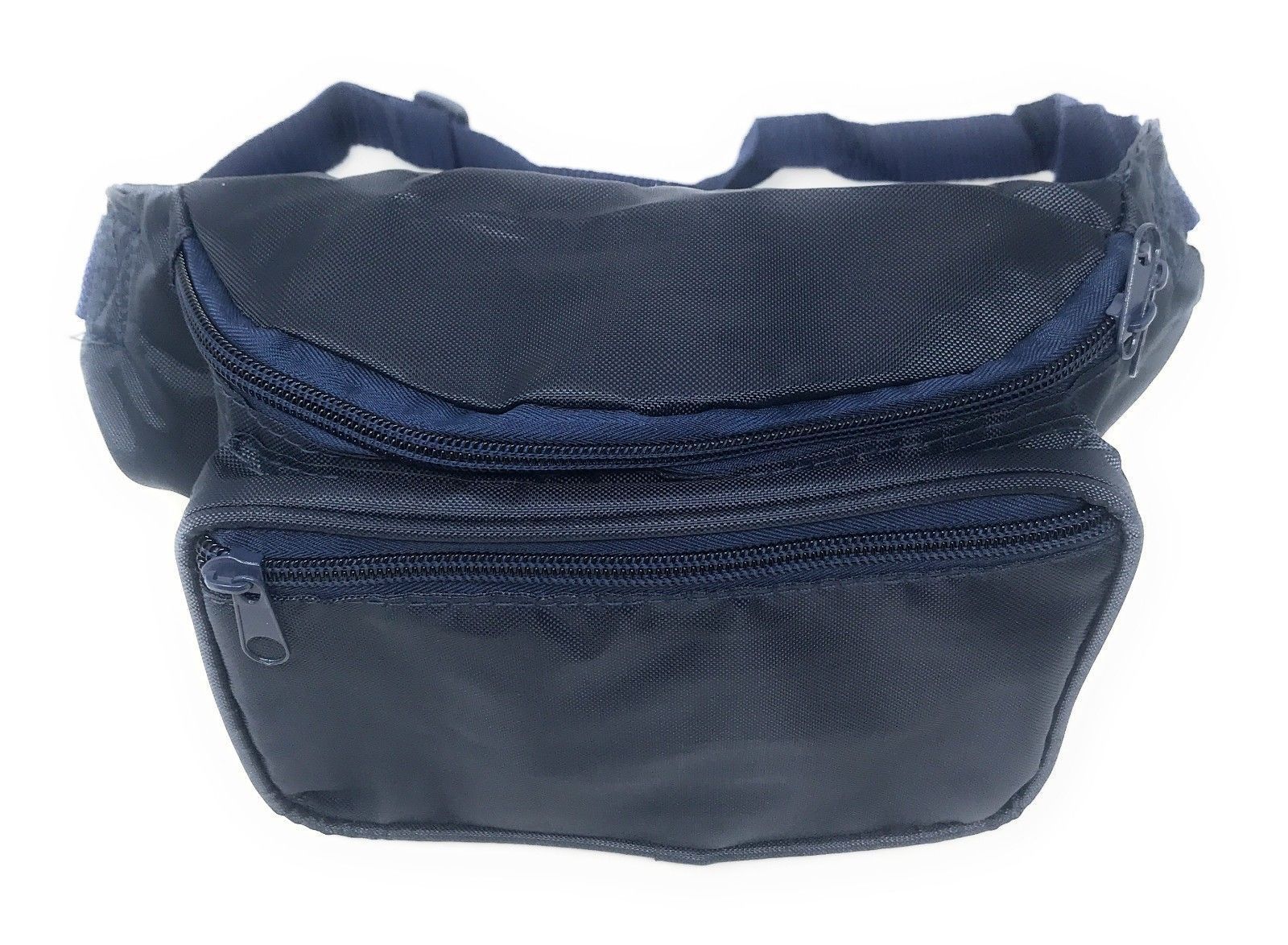 Fanny Pack Man Purse Travel Pouch Passport Id Money Holder Belt Bag 3 Pockets 42inch-BLACK-