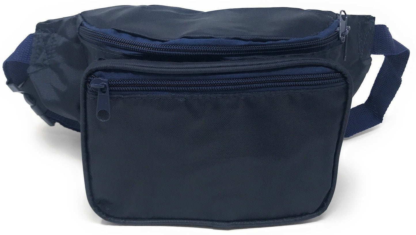 Fanny Pack Man Purse Travel Pouch Passport Id Money Holder Belt Bag 3 Pockets 42inch-NAVY-