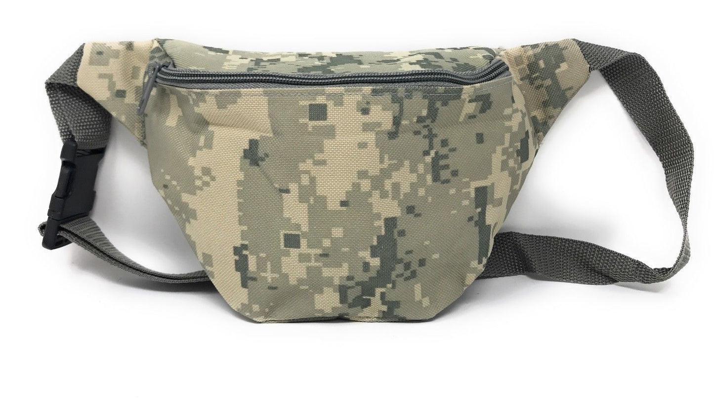 Fanny Pack Purse Travel Money Passport Id Holder Waist Bag Digital Camo Army 42inch, 48inch-One Zipper Fanny Pack-