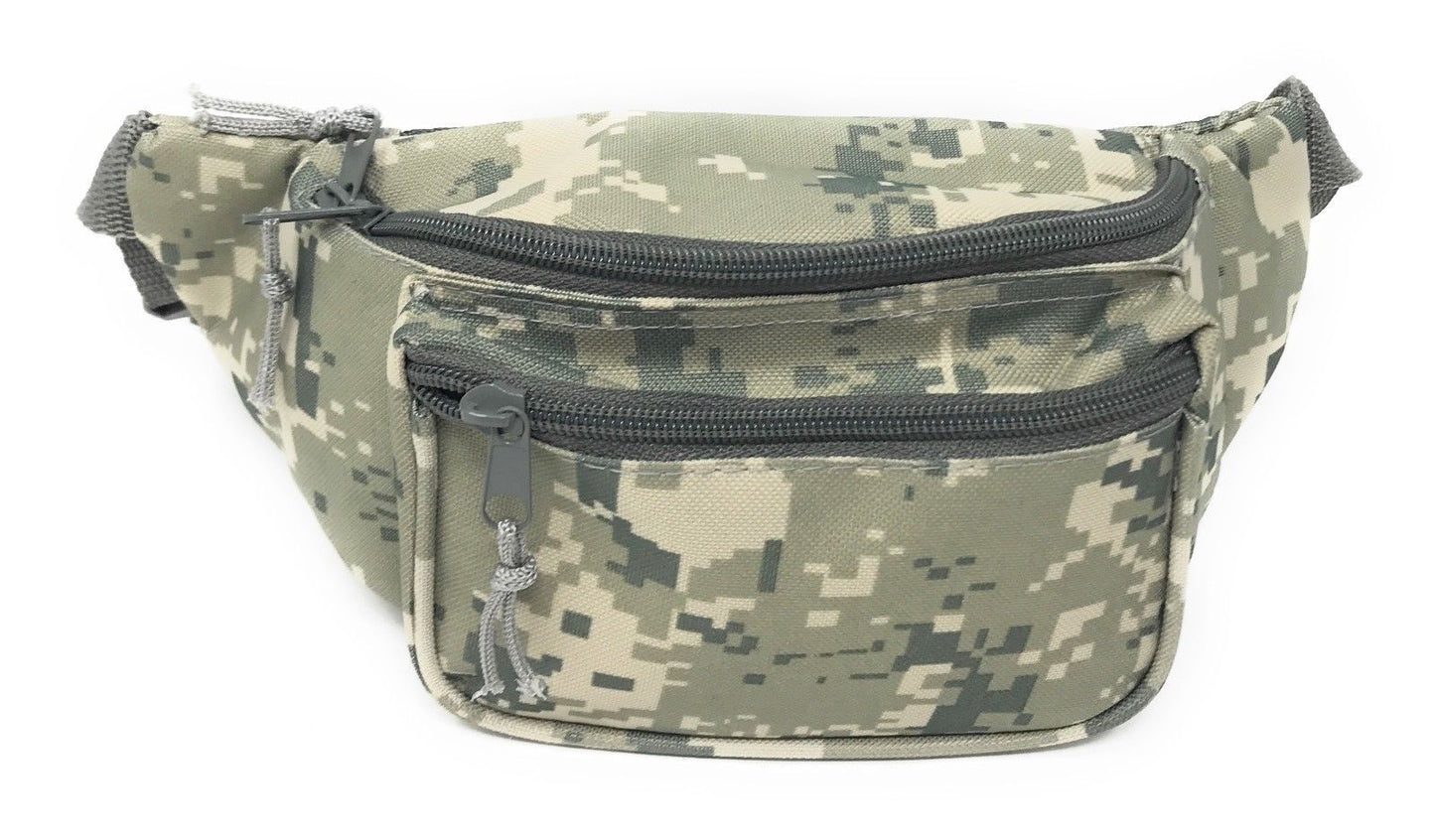 Fanny Pack Purse Travel Money Passport Id Holder Waist Bag Digital Camo Army 42inch, 48inch-One Zipper Fanny Pack-