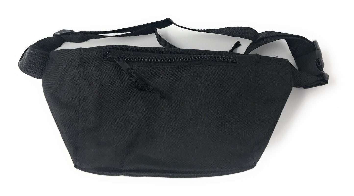 Fanny Pack Purse Travel Pouch Money Passport Id Zipper Waist Belt Bag 3 Pockets 48inch-Black-