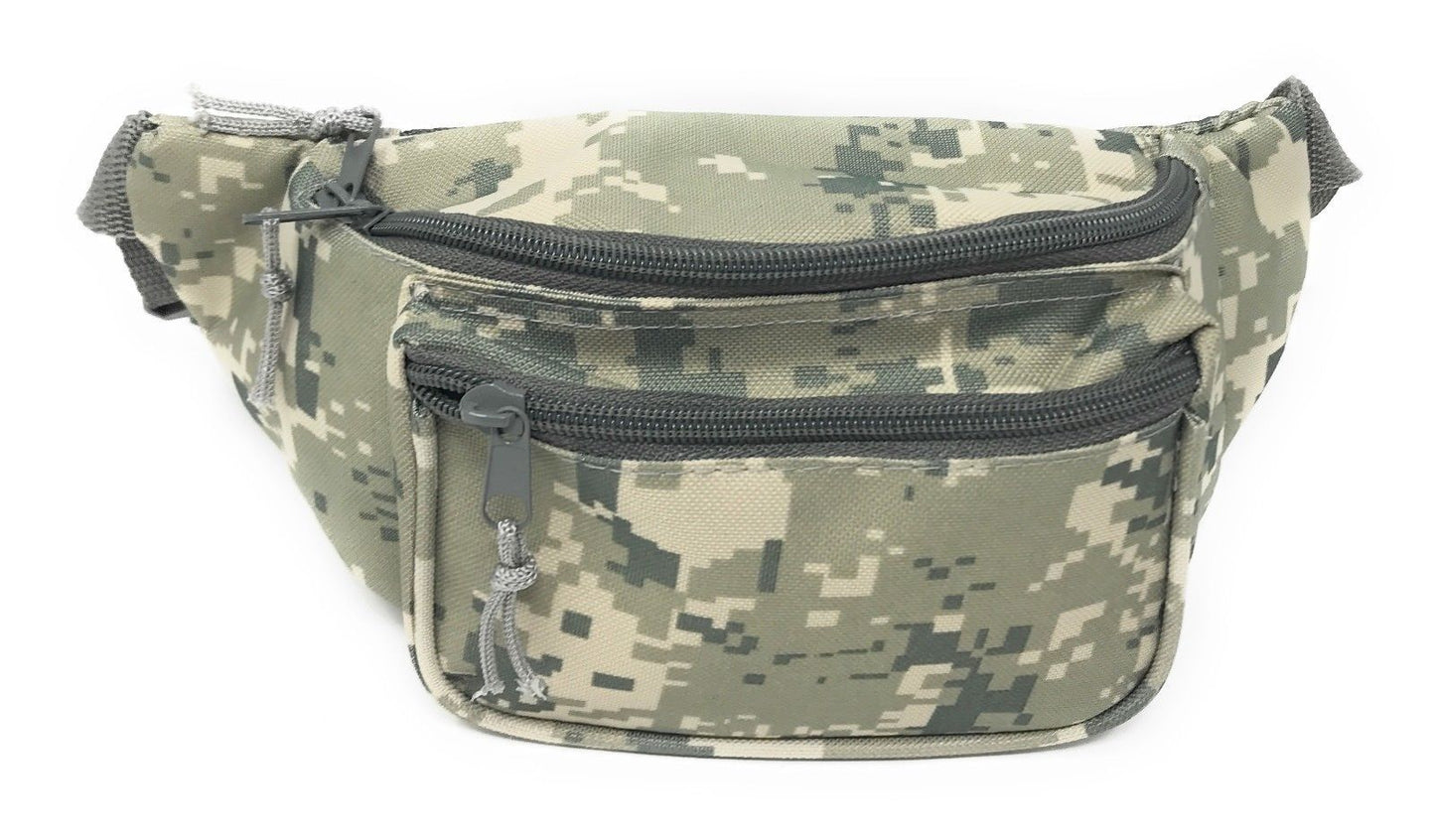 Fanny Pack Purse Travel Pouch Money Passport Id Zipper Waist Belt Bag 3 Pockets 48inch-Digital Camo-