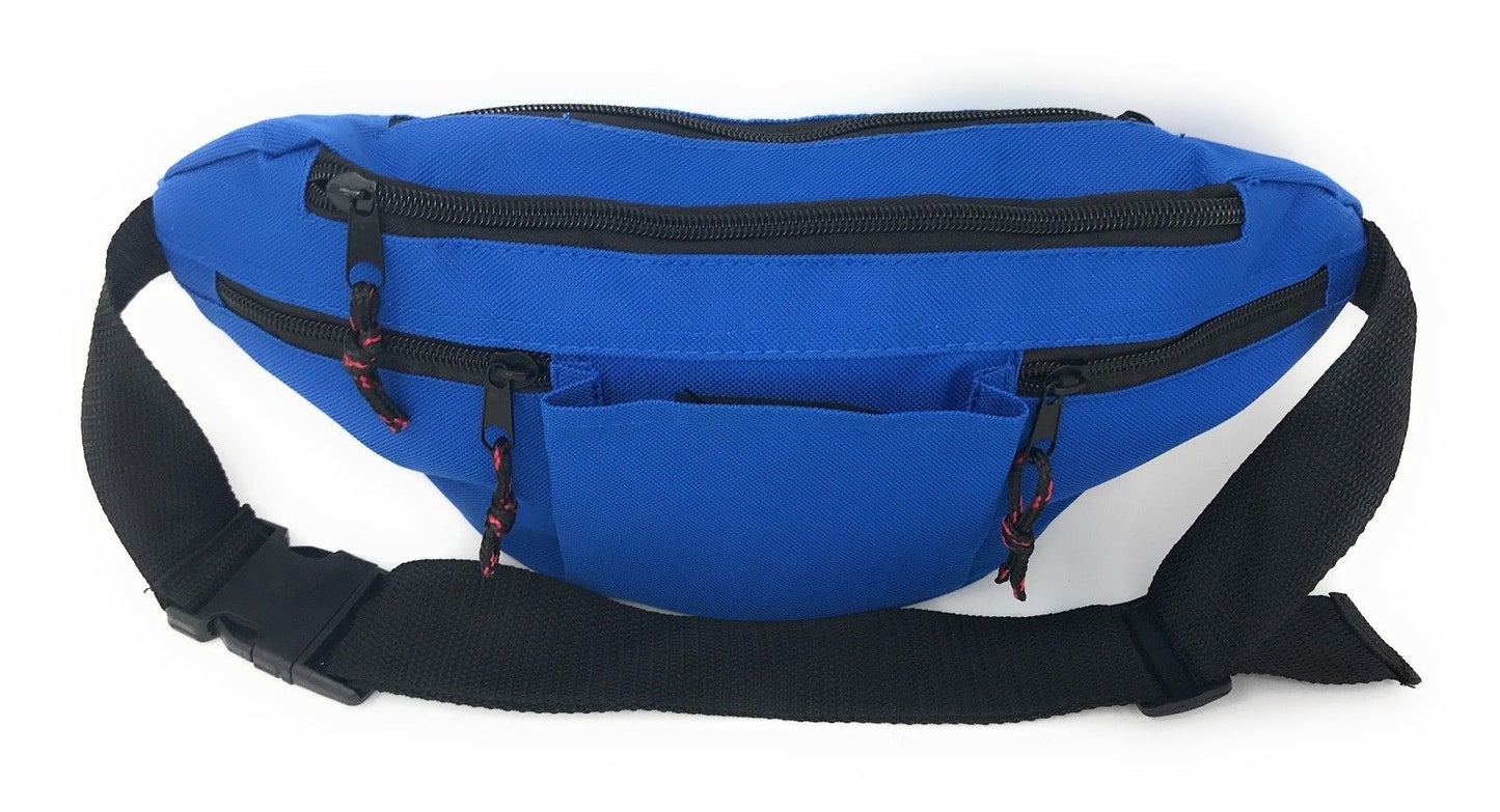 Fanny Pack Purse Travel Pouch Money Passport Id Zipper Waist Belt Bag 4 Pockets 48inch-BLACK-