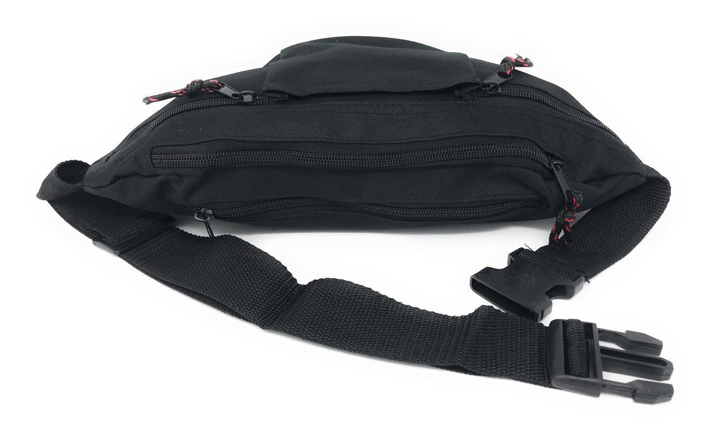 Fanny Pack Purse Travel Pouch Money Passport Id Zipper Waist Belt Bag 4 Pockets 48inch-BLACK-