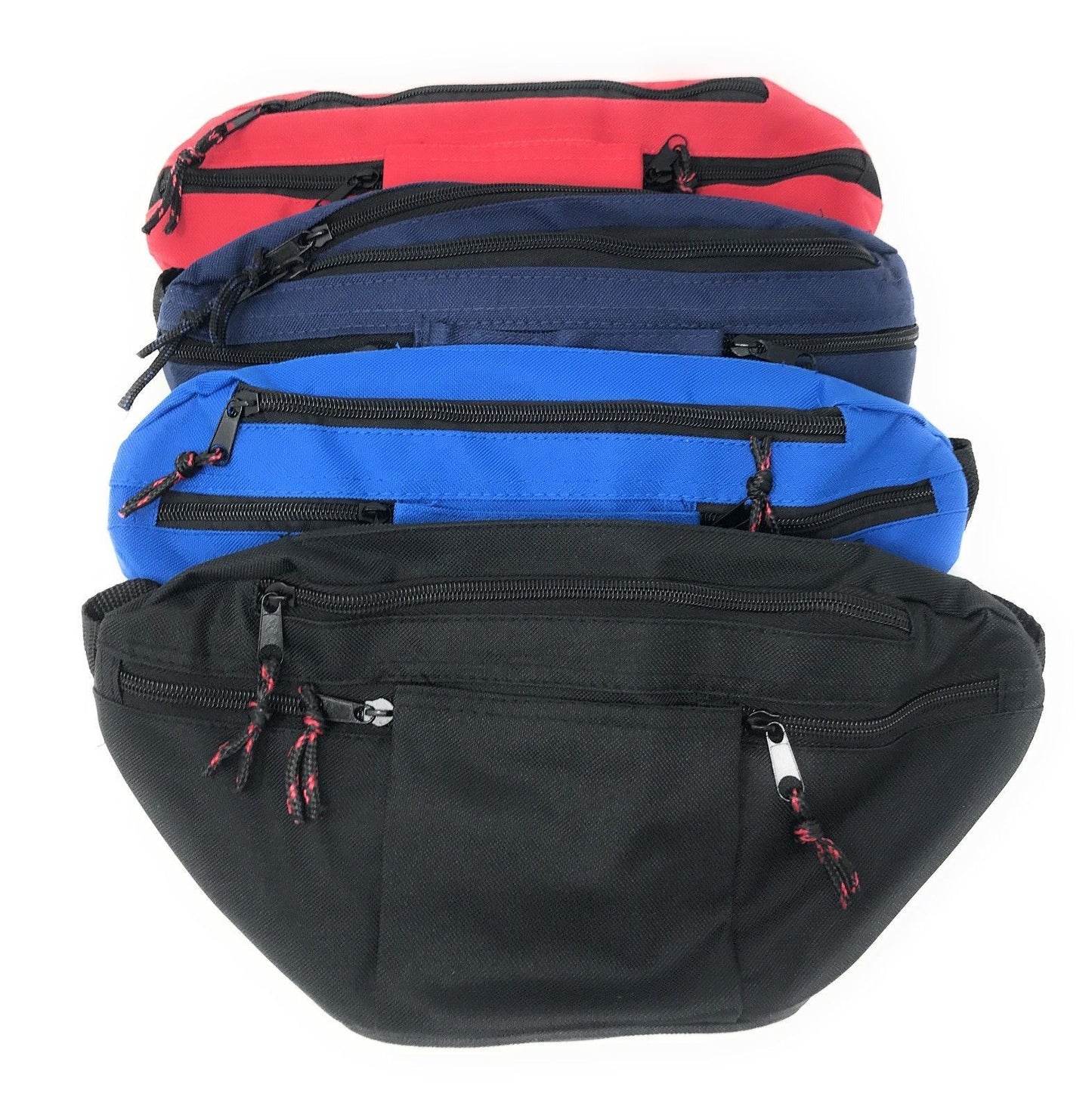 Fanny Pack Purse Travel Pouch Money Passport Id Zipper Waist Belt Bag 4 Pockets 48inch-BLACK-