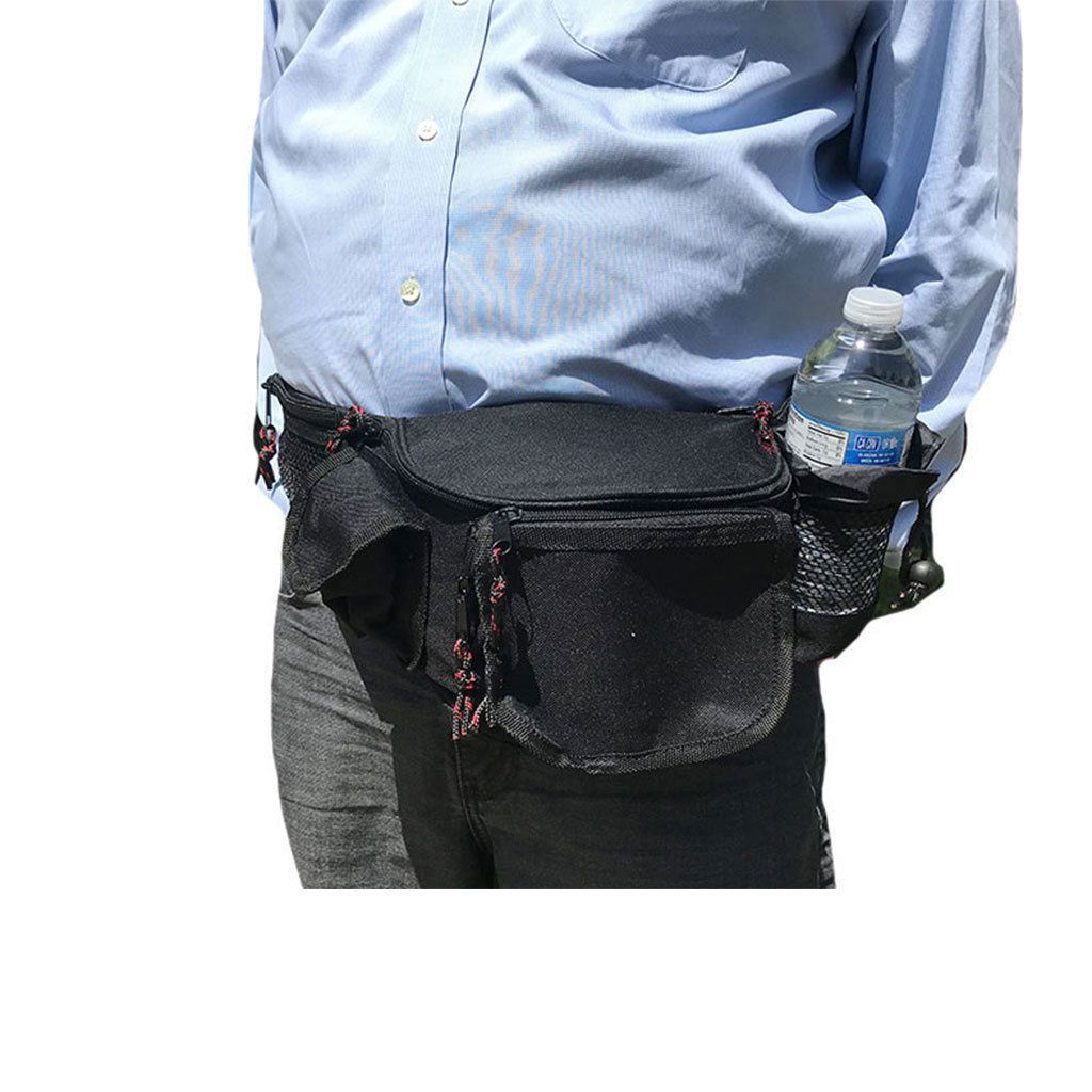 Fanny Pack Purse Travel Pouch Money Waist Belt Bag With Bottle Holder 7 Zippers 45inch-