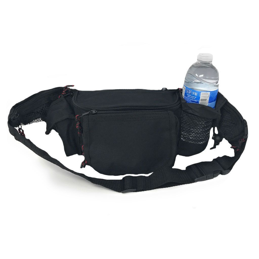 Fanny Pack Purse Travel Pouch Money Waist Belt Bag With Bottle Holder 7 Zippers 45inch-