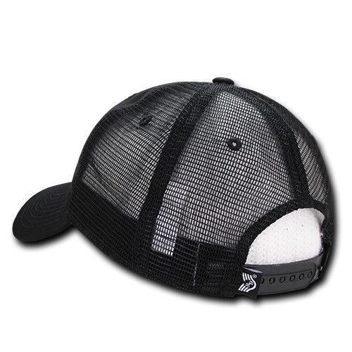 USA US Flag Patriotic Relaxed Fit Trucker Cotton Baseball Caps Hats-Black-