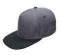 Flat Bill Two Tone 5 Panel Constructed Low Crown Baseball Snapback Hats Caps-Black-
