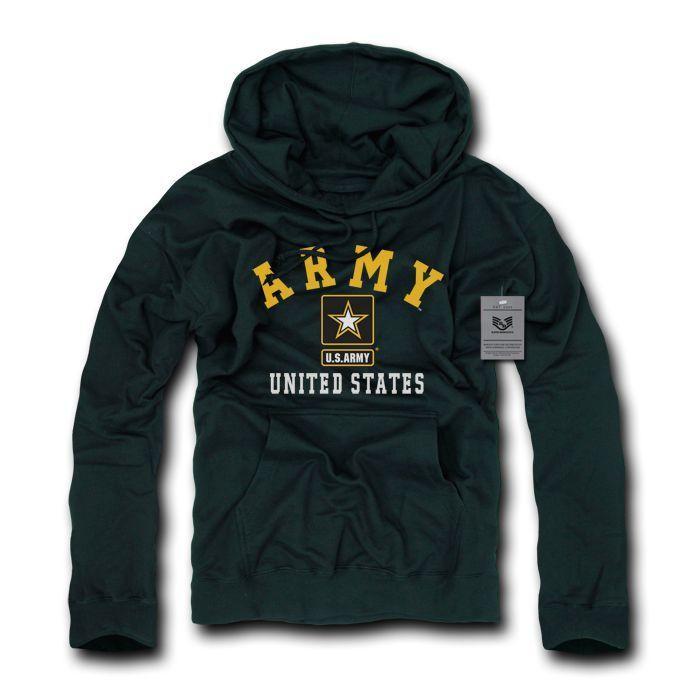 Fleece Pullover Hoodie Sweatshirt US Military Logo Air Force Army Marines-X-Large-Marines - Black-