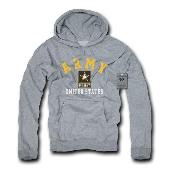 Fleece Pullover Hoodie Sweatshirt US Military Logo Air Force Army Marines-X-Large-Marines - Black-
