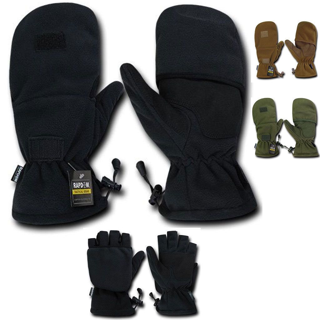 Fleece Shooter'S Winter Shooting Military Patrol Army Mittens Gloves-Black-Small-