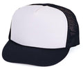 Youth Size Children Boys Girls Kids Foam Mesh 5 Panel Trucker Baseball Hats Caps-BLACK/WHITE-