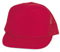 Youth Size Children Boys Girls Kids Foam Mesh 5 Panel Trucker Baseball Hats Caps-RED-