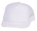 Youth Size Children Boys Girls Kids Foam Mesh 5 Panel Trucker Baseball Hats Caps-WHITE-