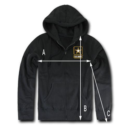 Full Zip Fleece Hoodie Sweatshirt Jacket US Military Navy Air Force Army Marines-Air Force - Navy-Small-