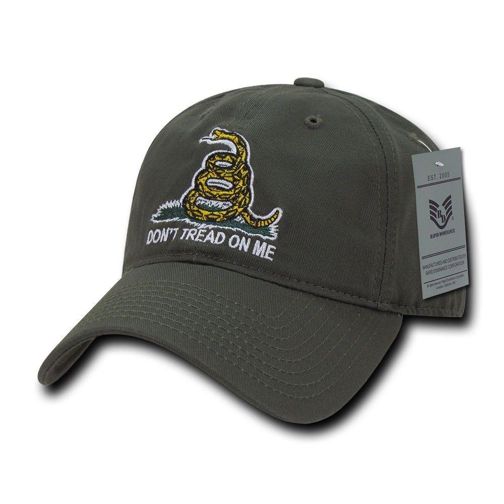 Gadsden Flag Rattlesnake Tea Party Don't Tread On Me Baseball Dad Caps Hats Polo-Black-