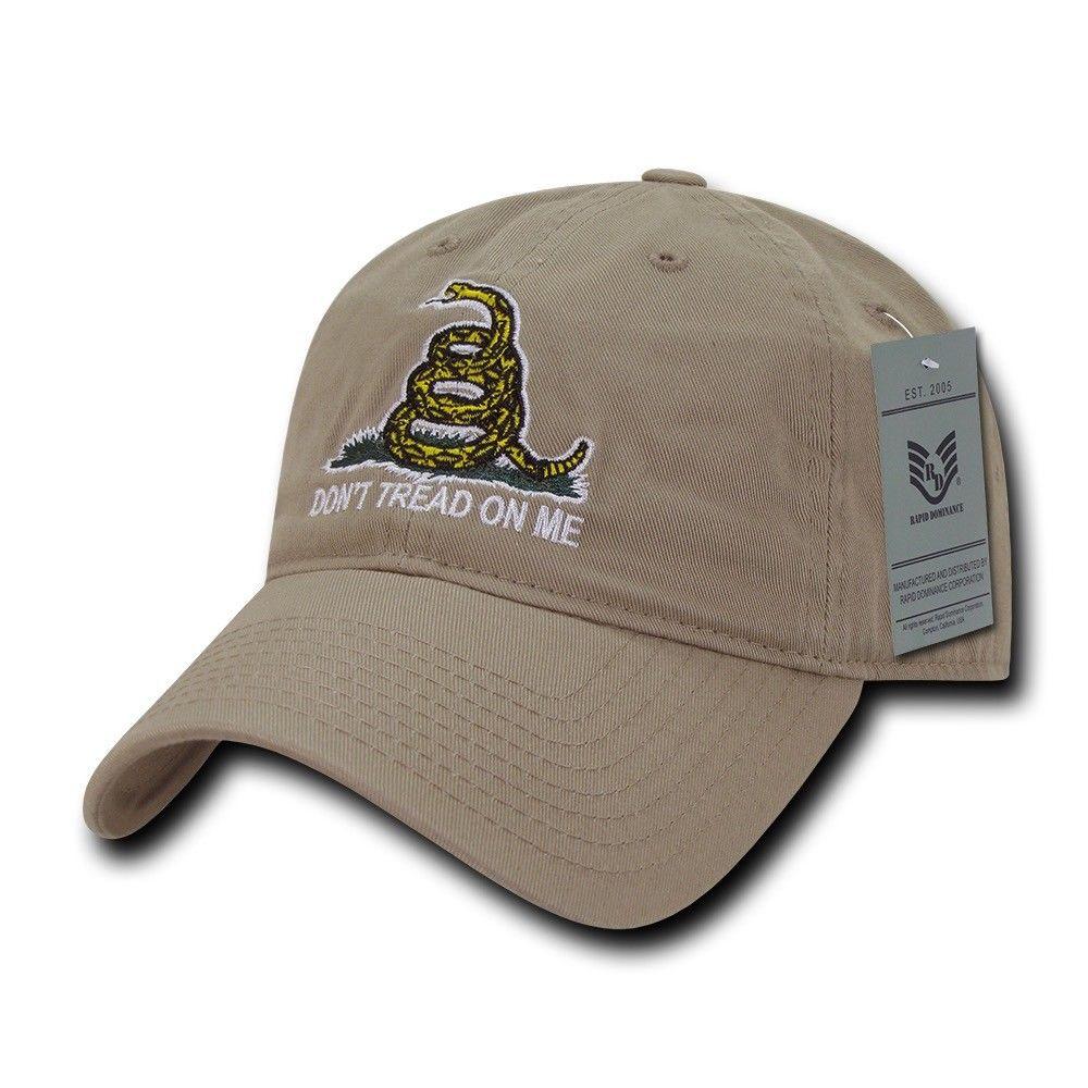 Gadsden Flag Rattlesnake Tea Party Don't Tread On Me Baseball Dad Caps Hats Polo-Black-