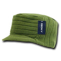 Gi Cadet Army Military Flat Top Beanies Caps Hats Ribbed Knit Visor Ski-Olive-